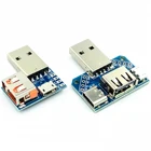 Коммутатор с USB-разъемом (штекер) и разъемом USB Type-c Micro USB (гнездо) USB 2,54-4P, тестовая плата для передачи данных, переходная пластина USB XY-USB4
