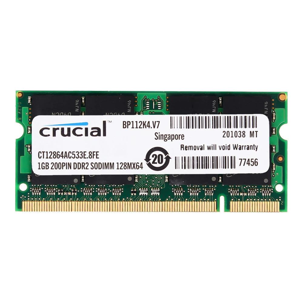 Оперативная память для ноутбука Crucial DDR2 800/667/533 1 Гб 2 оперативная 4 ГБ = шт. 2G PC2 6400 /5300
