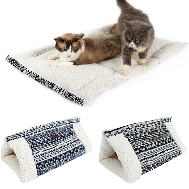 Hoomall хлопковый флисовый коврик для кота собаки кровать питомца туннель кошки