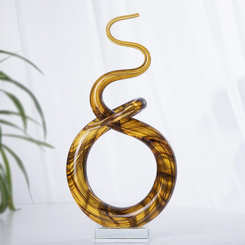 H &amp D муранский стиль объемная стеклянная скульптура элегантный домашний Декор