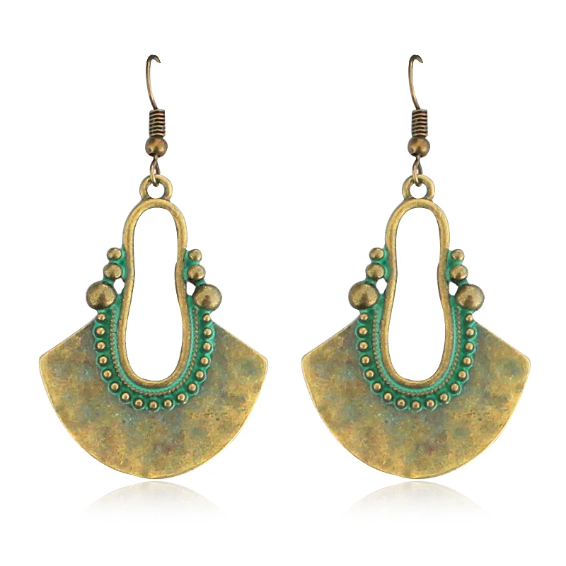 Винтажные бронзовые серьги в форме тыквы с отверстиями Этнические женские