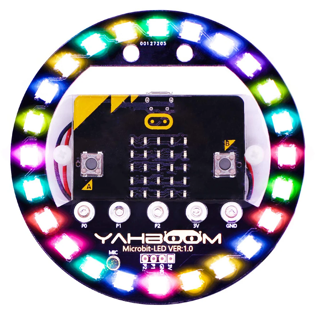 as shown Halo программируемая Плата расширения совместима с Arduino Голосовое управление Красочный светодиодный RGB огни питание от USB стандартная версия - Цвет: as shown