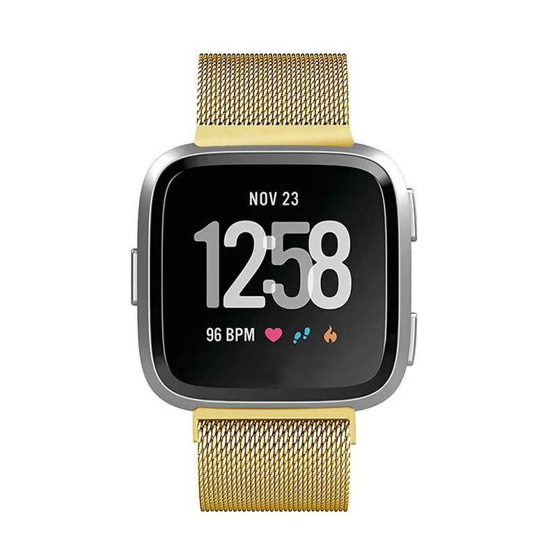 Ремешок для часов Fitbit Versa сетчатый Браслет из нержавеющей стали с Миланской