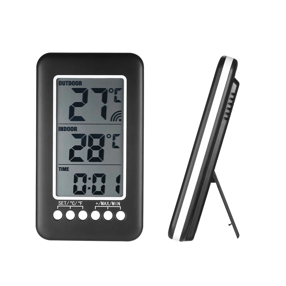 В/открытый цифровой беспроводной термометр часы-Метеостанция lcd C/F измеритель