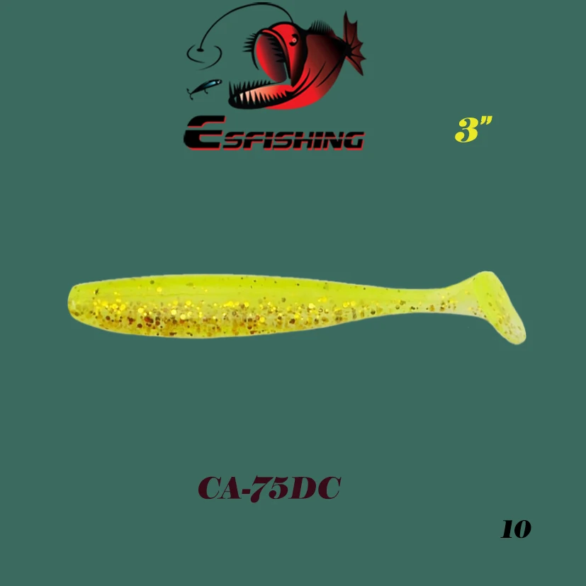 CA75DC 200 шт. новые рыболовные приманки мягкие Esfishing Es " 7,6 см/2,6 г зимние Пластиковые силиконовые приманки для рыбалки - Цвет: CA75DC