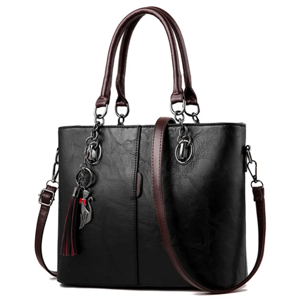 HJPHOEBAG, Модные женские Сумки из искусственной кожи, женские сумки-мессенджеры, сумки с кисточками, дизайнерские сумки через плечо YC208 - Цвет: Black