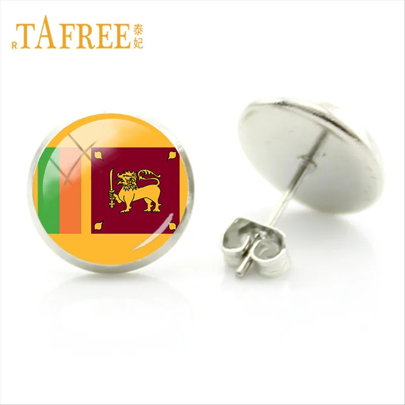 Tafree флаг Турция Испания Япония Швеция Серьги-гвоздики 28 Стили мира Флаг Фото Стекло камни Серьги стимпанк украшения fg87