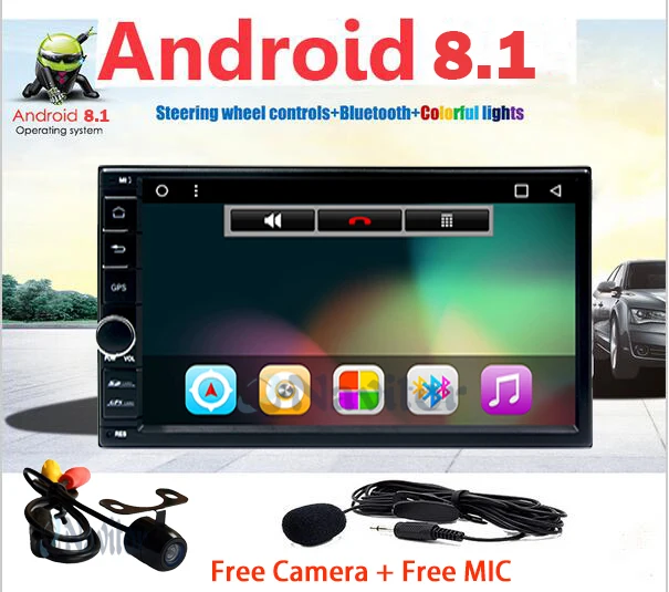 Универсальный 2 din GPS автомобильный dvd плеер радио Android 8 1 Wifi Bluetooth навигация