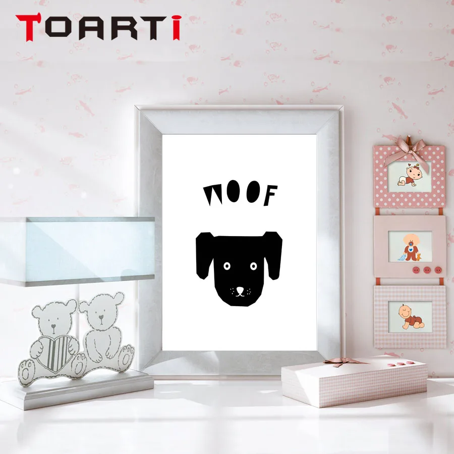 Cartoon Animals Black&ampWhite Poster&ampPrint For Kids Bedroom Wall Painting Modern Canvas Picture Home Goods Chart Decoration | Дом и сад