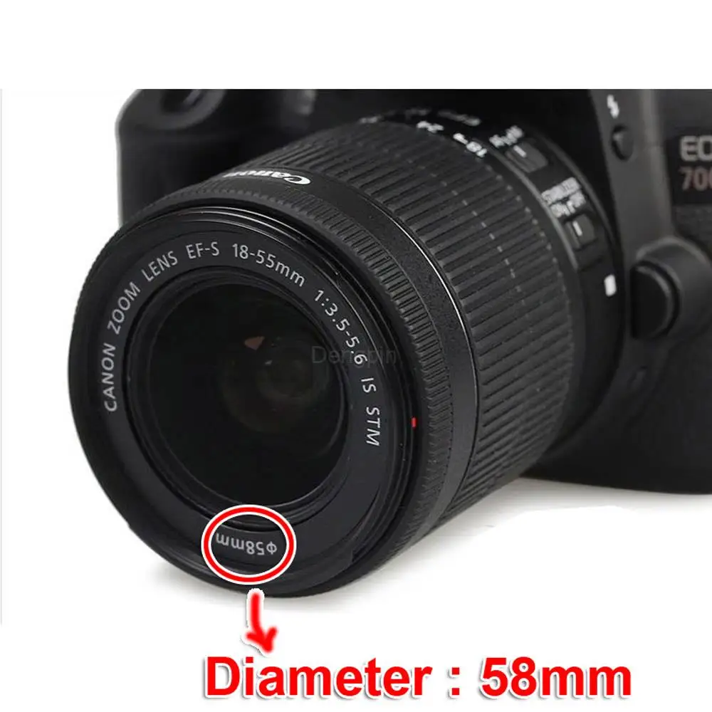 58 мм Объективы для фотоаппаратов Кепки Canon 18-55 70-300 28-105 объектив EOS 700D 100d 450D 500D 600D 650D