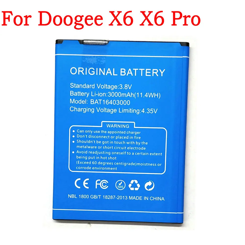 

NEW Original 3.8V 3000mAh BAT16403000 Battery For Doogee X6 X6Pro Mobile Phone
