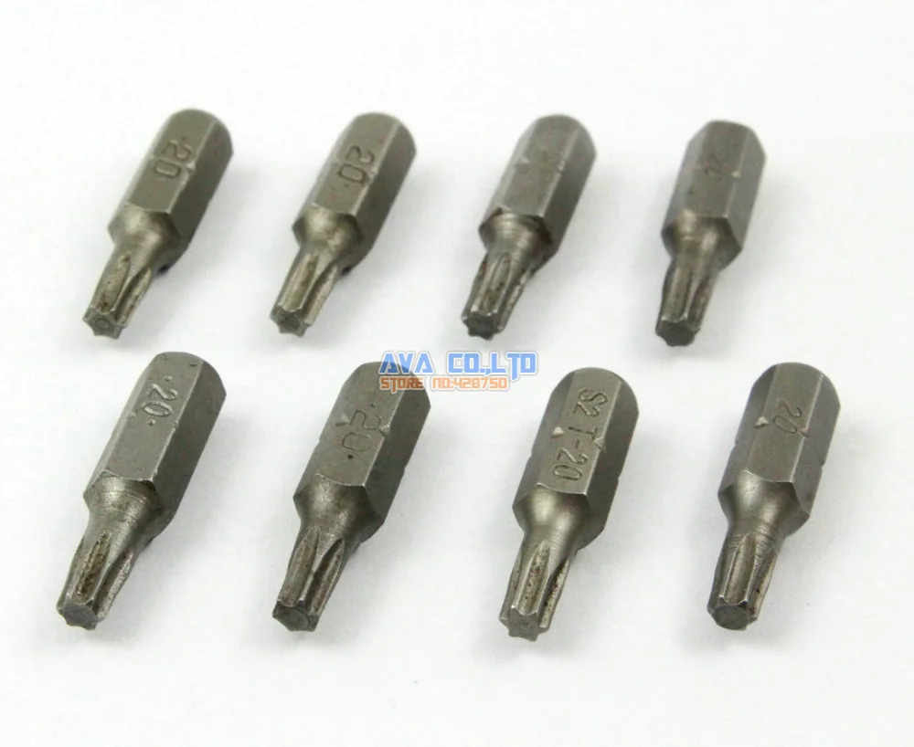 

20 Pieces Magnetic Security Torx Screwdriver Bit S2 Steel 1/4" Hex Shank 25mm Long T20 Tip (25mm x T20)