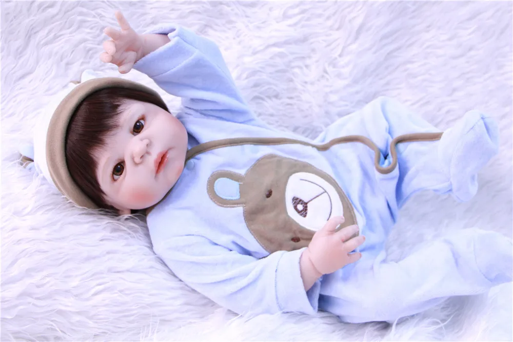 Полностью Силиконовое боди Bebes reborn menino boneca 22 &quot55 см Детская кукла для мальчиков и