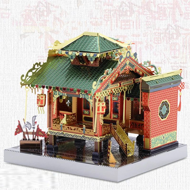 Металлический 3D пазл MU Chinatown модель здания пьяный дом/головоломки Wanniantai для