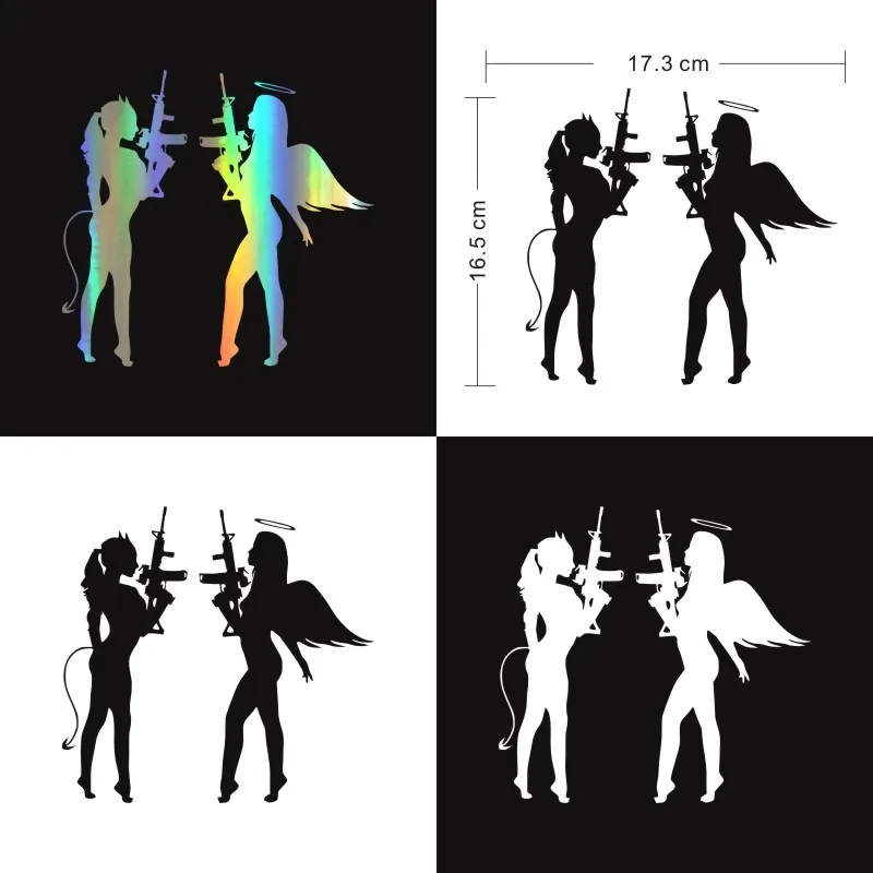 Сексуальные виниловые наклейки на машину с изображением лица ангела дьявола