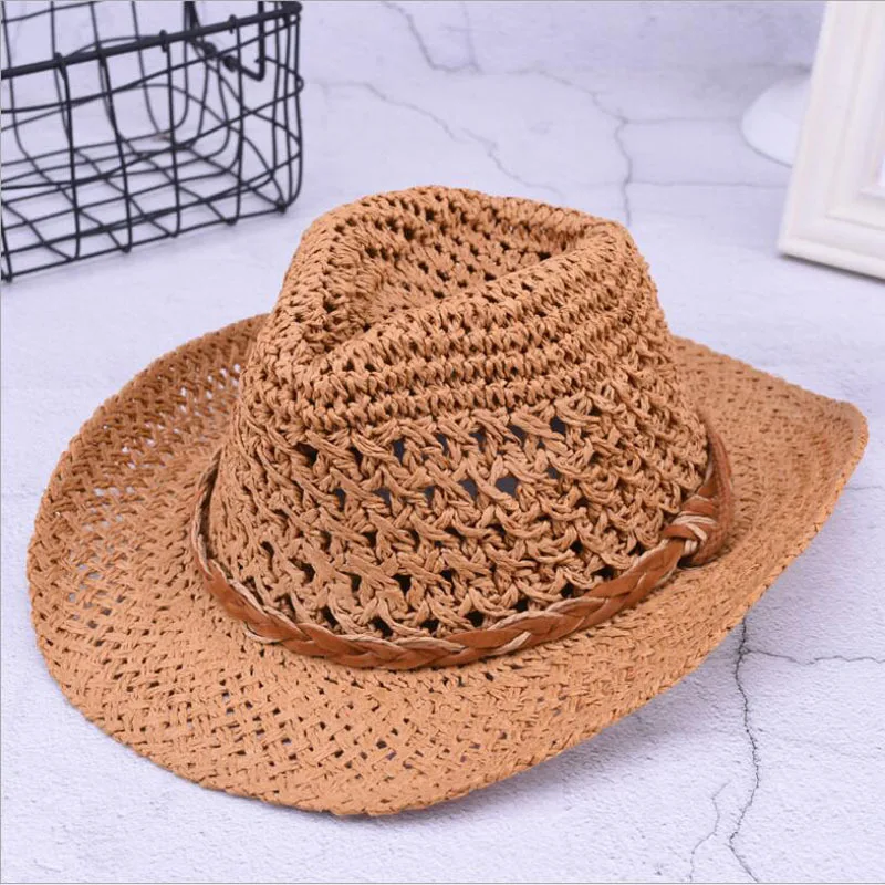 Шляпка женская Соломенная в богемном стиле Пляжная Панама от солнца с широким