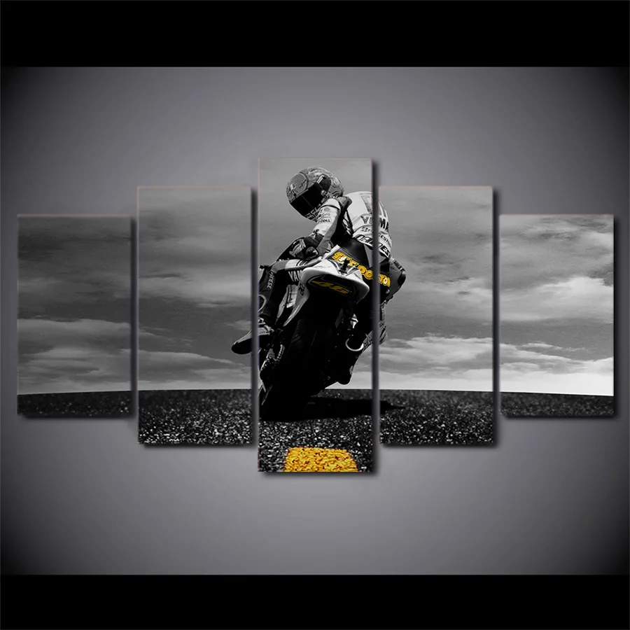 Прямая доставка 5 шт. холсте мотоцикл плакат картины Wall Art Холст настенные для