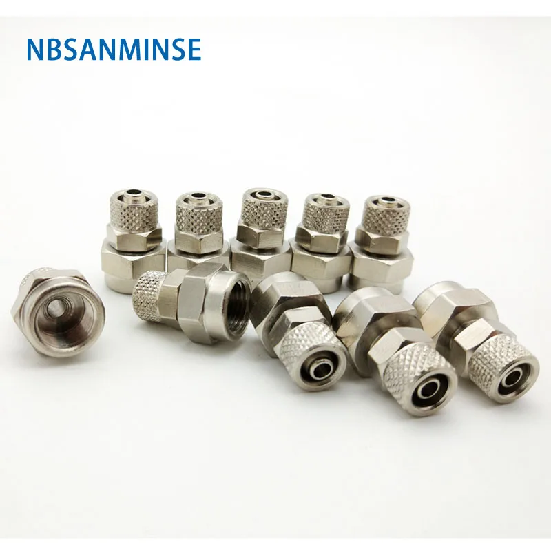 NBSANMINSE 10 шт./лот BF нажимной латунный фитинг для труб трубный пневматический