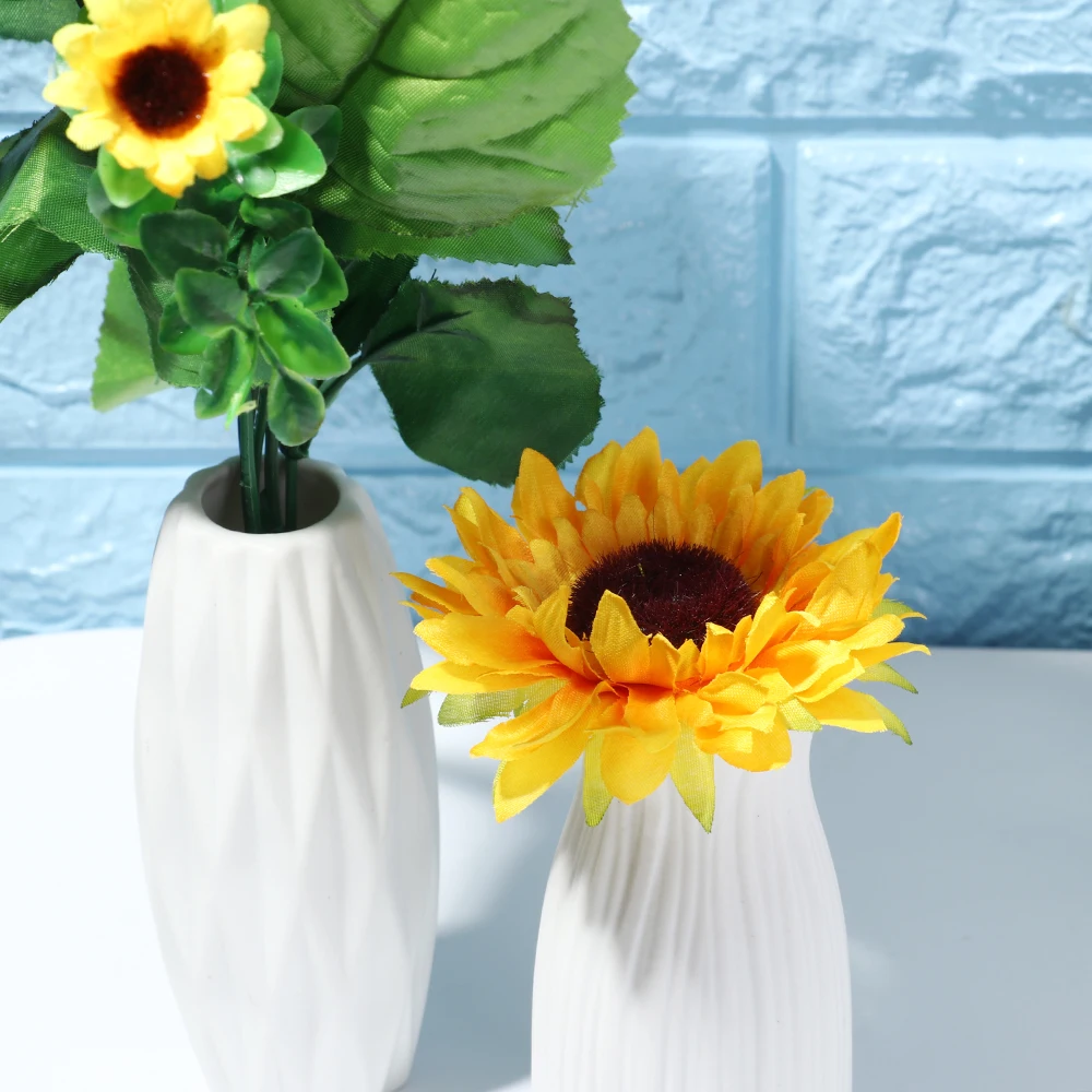 1 шт. 7 головок подсолнуха украшение из натурального шелка на ощупь милые