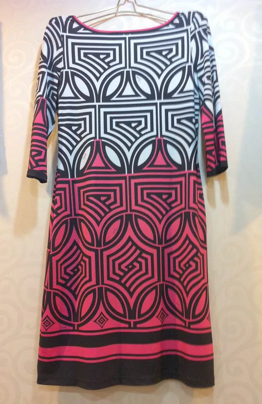 Женское трикотажное платье EPUCCI стрейчевое с рукавом 3/4 и принтом Bophut|new dress|jersey