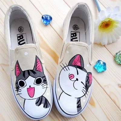 Женская парусиновая обувь zapatos mujer повседневная Летняя с рисунком лоферы