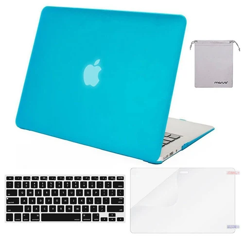 Aqua Blue Защитный чехол для ноутбука Mosiso для MacBook Air 13 2013+ силиконовый чехол для клавиатуры/защита экрана/Сумка - Цвет: Aqua Blue