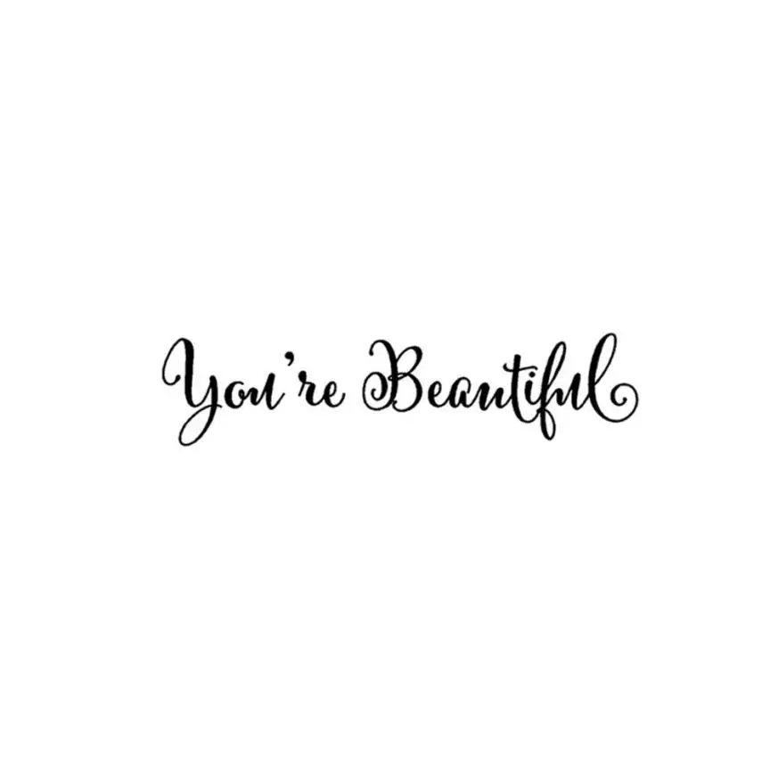 KAKUDER Modern Wall Stickers You're Beautiful Romantic Art Removable Home Vinyl Window Weeding Decal Decor Happy Sale ap426 | Дом и сад