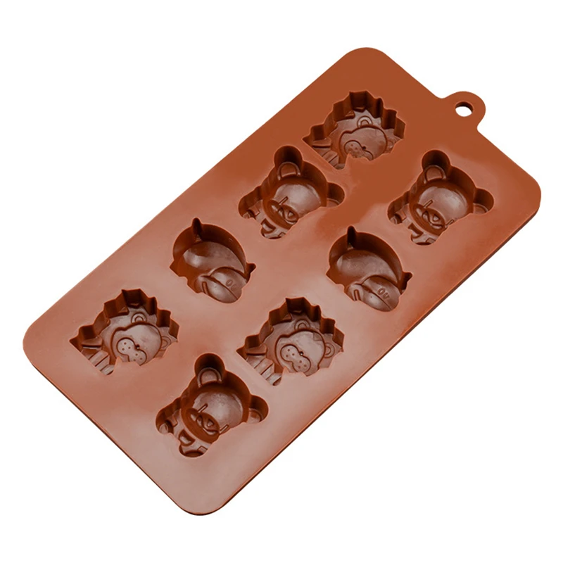 LeBei 8 Holes Cute Bear Lion Hippo Chocolate Mold Soap / Ice DIY For Kids Pudding Silicone High Temperature | Дом и сад