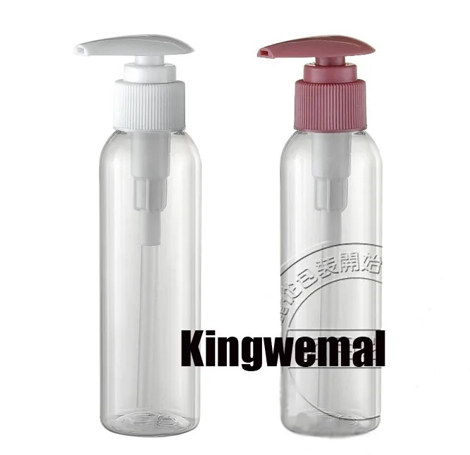 

300pcs/lot wholesale 150ml Transparent Empty Plastic Bottles Container with Lotion Pump, Round Shoulder Cosmetic Packaging