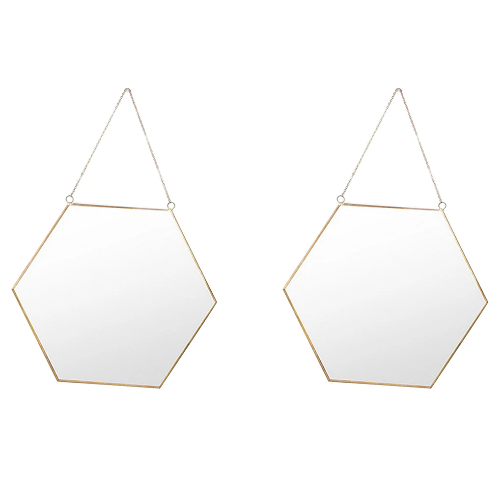 2Pcs b MagiDeal Nordic кованого железа Золотой рамки обувь для девочек Dessing зеркало для комнаты ванная комната подвесное настенное зеркало элегантный эффект 2 шт - Цвет: 2Pcs b