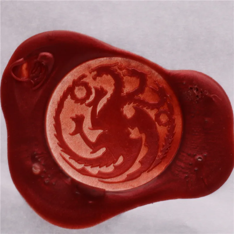 Targaryen Горячая новинка фильм Игра престолов восковые печати Ланнистер Таргариен Старк логотип дракон диревольф Винтаж конверт печать печатка Забавный подарок - Цвет: Targaryen