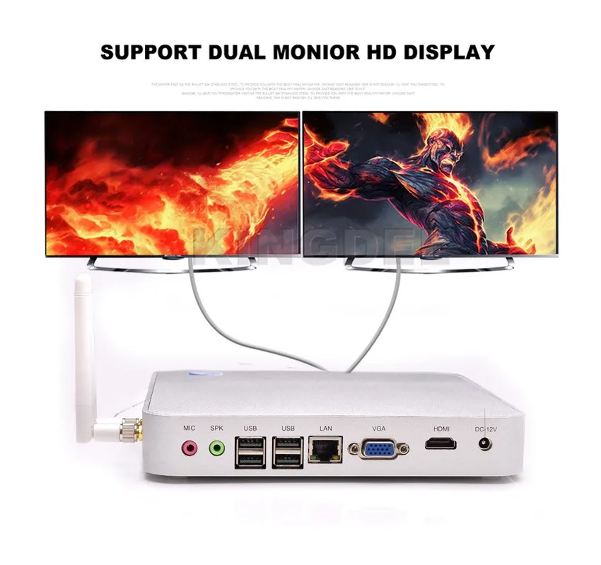 Тонкий клиент мини компьютер без вентилятора Intel Celeron 1037U двухъядерный 1,8 ГГц Barebone 1080 P HDMI 3D игровой компьютер 4* USB 2,0
