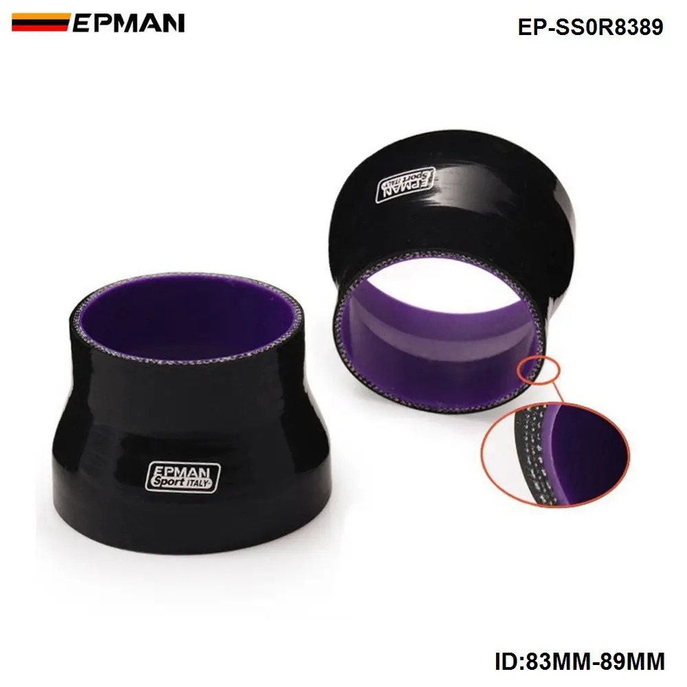 Black 83mm-89mm TURBO INTAKE SILICONE Straight Reducer Hose Pipe Coupler 4-ply Universal EP-SS0R8389 |