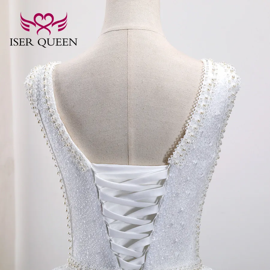 Довольно яркий Кружева бальное платье свадебное 2019 без рукавов Жемчуг Бусы