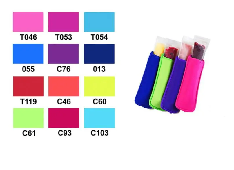 

DHL 200pcs Popsicle Holders Pop Ice Sleeves Freezer Pop Holders 8x16cm for Kids Summer Kitchen Cookies 10 color Have Stock SN365