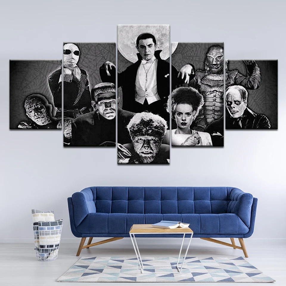 Modern Painting Horror Character Movice The Mummy On Canvas Wall Art Frame Home Decor HD Printed 5 Pcs Modular Pictures Posters | Дом и сад
