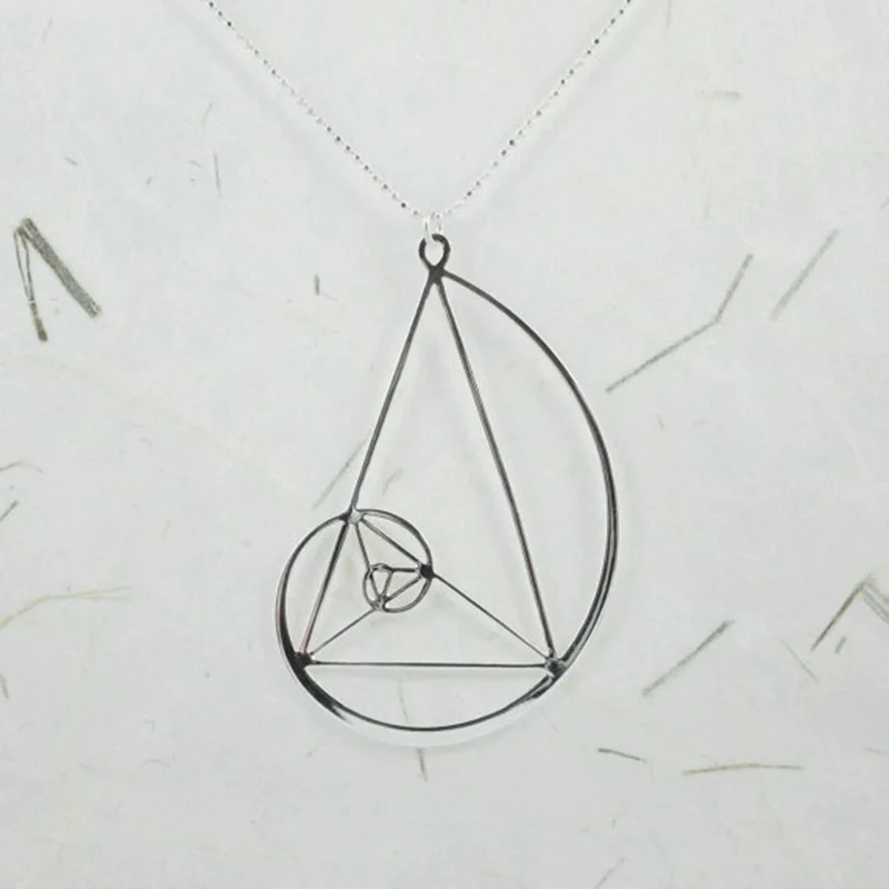 Золотая спираль с Золотым треугольником подвеска Фибоначчи Золотое соотношение