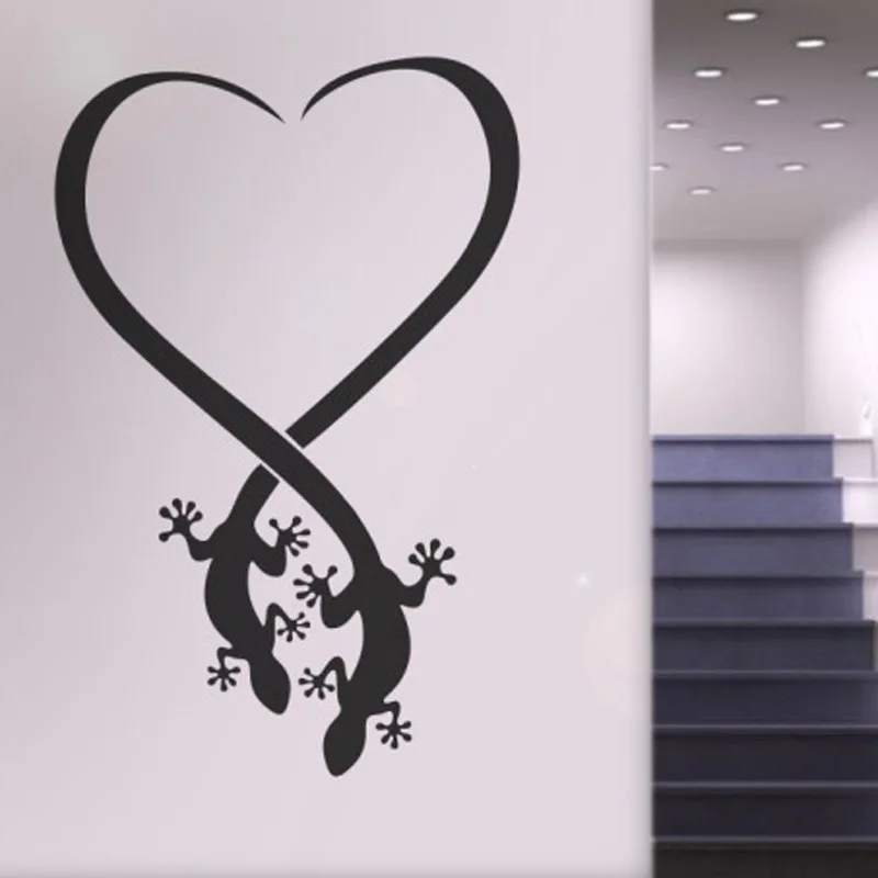 

Vinyl DIY Wall Sticker Lizard in Love Home Decoration Living room Bedroom Wall Decals Art Murals JG2778