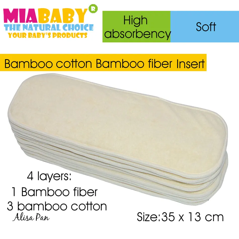 Подгузник из бамбукового хлопка и волокна подгузник для всех подгузников Miababy с