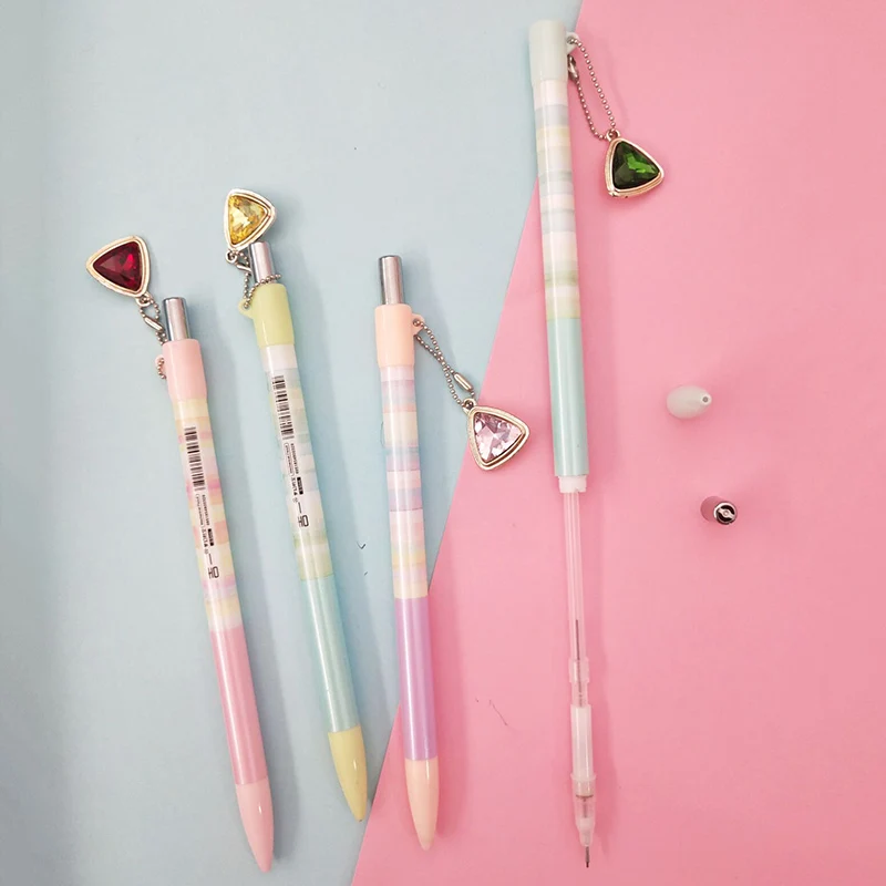 1 шт. каваи алмазный кулон механические карандаши милые конфетные цвета