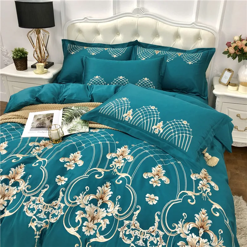 Роскошный комплект постельного белья из египетского хлопка с золотой