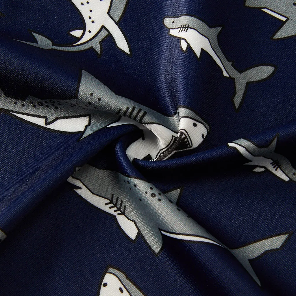 Летнее платье для девочек-подростков без рукавов с мультяшным акулом вечерний