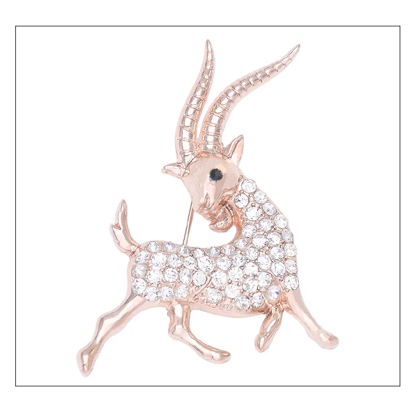 Поддельные золотые ювелирные изделия Белый Кристалл Брошь для одежды панк