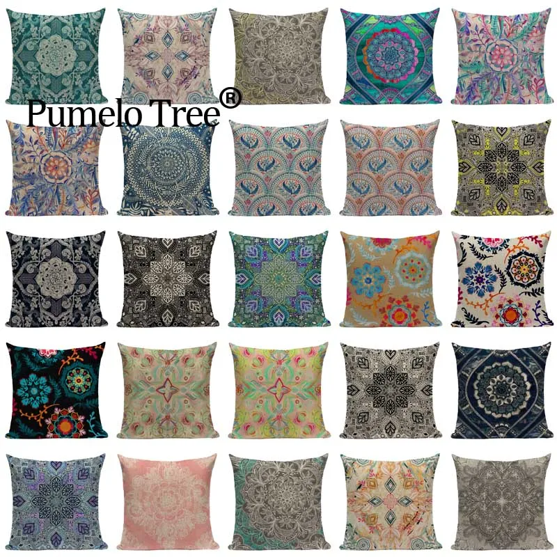 Цветочный фон для спальни автомобиля отеля хлопка льна домашний декор диван 45x45