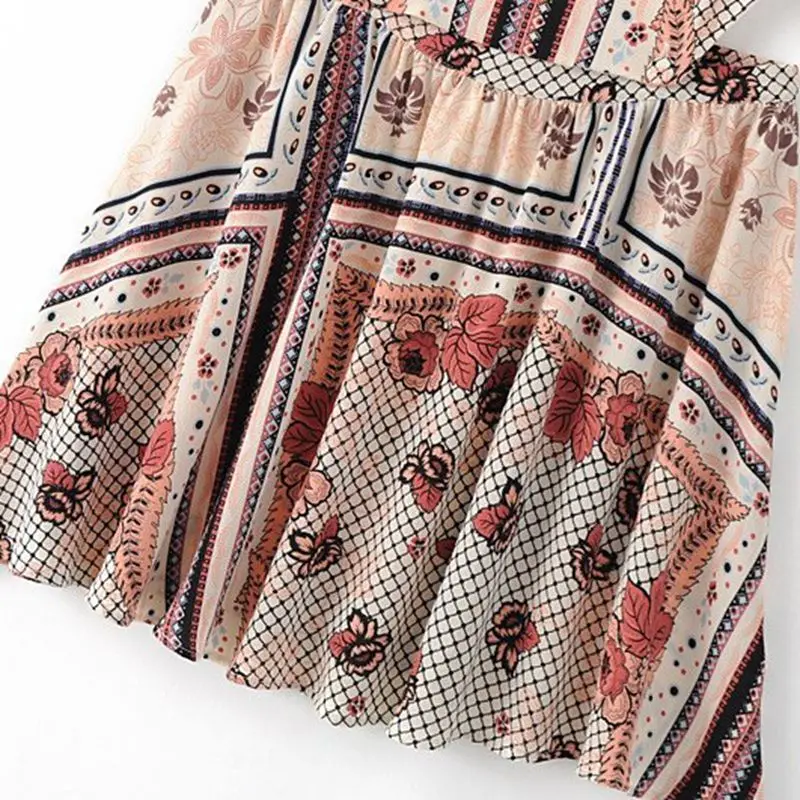 Wedorate летние платья для женщин рукавов мода геометрические печати талия