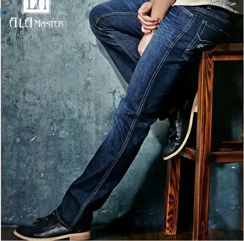 ALA MASTER New 2015 Men Jeans Brand High Quality Fashion Cotton Denim Classic Pants Famous Size 28-36 | Мужская одежда