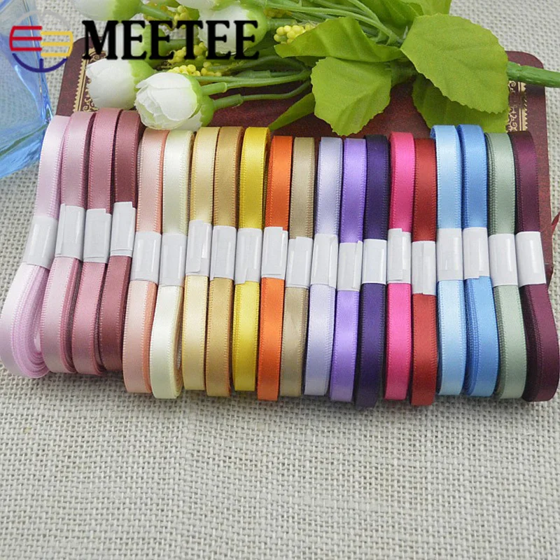 Meetee 10pcs(1pcs=5meters) 6mm Color Polyester Silk Satin Ribbon DIY Gift Packing Christmas Decoration Clothing Wedding Material | Дом и сад