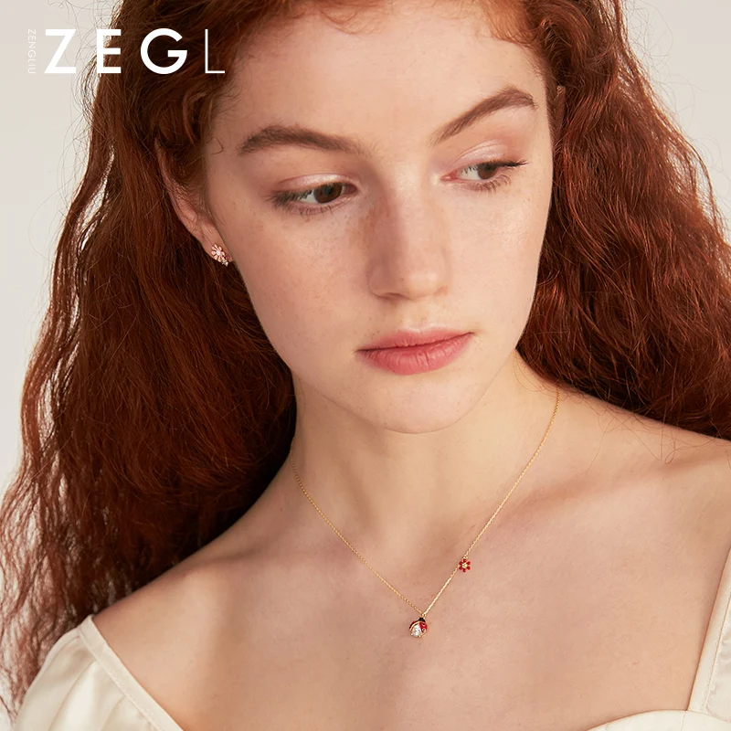 Женское Ожерелье ZEGL 925 пробы серебряное ожерелье для девушки женское нишевое с