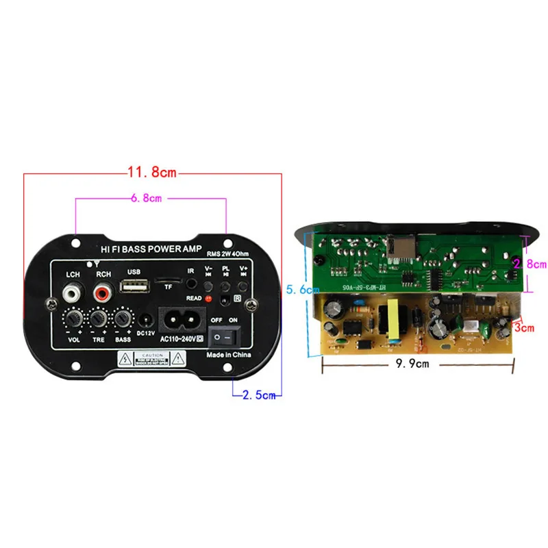 30W Audio Amplifier Board FM Radio TF Player Subwoofer DIY Amplifiers NR-shipping | Автомобили и мотоциклы