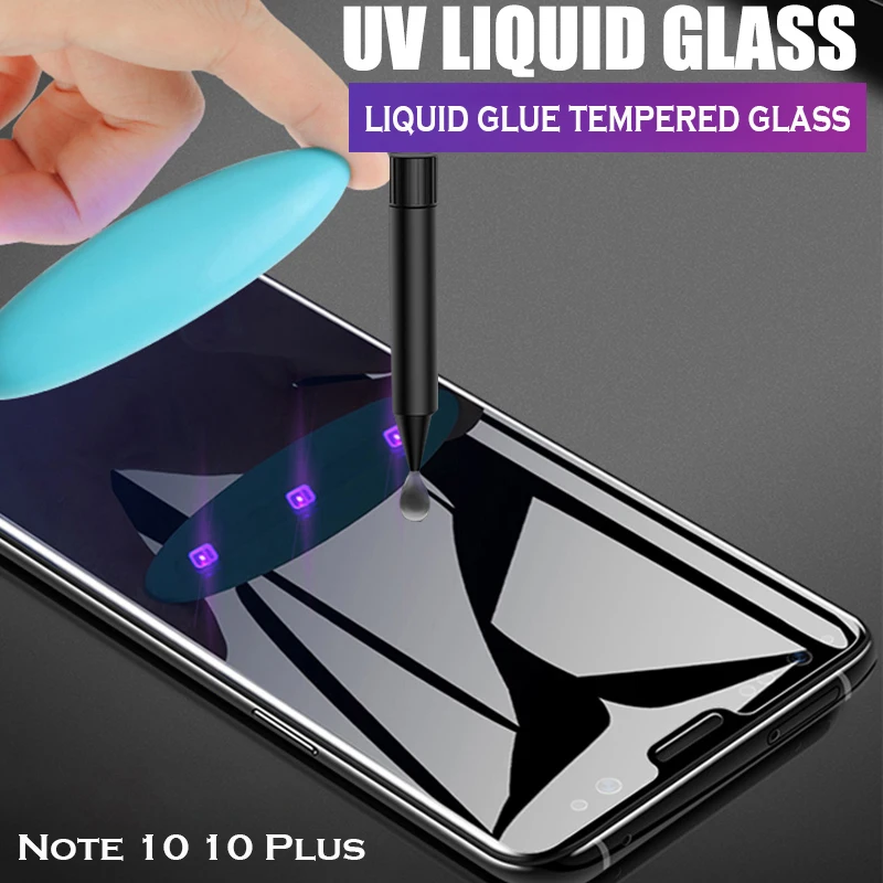 

UV Liquid Glass For Samsung Galaxy Note 20 Ultra S21 S20 Plus S10 5G Full Cover Screen Protector S9 S8 Tempered Protective Film